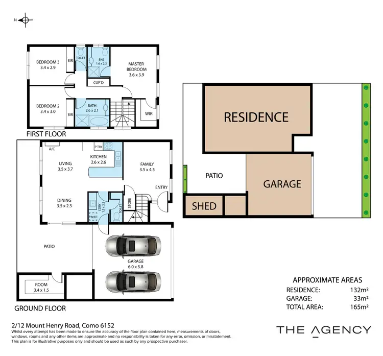 Floorplan of Homely townhouse listing, 2/12 Mount Henry Road, Como WA 6152