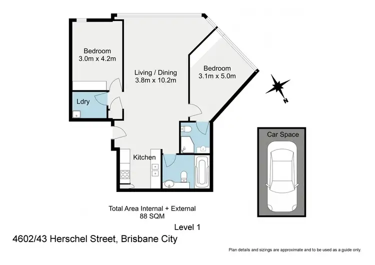 Floorplan of Homely unit listing, 4602/43 Herschel Street, Brisbane City QLD 4000