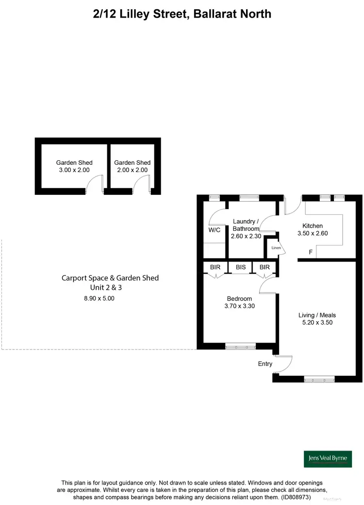 Floorplan of Homely unit listing, 2/12 Lilley Street, Ballarat North VIC 3350