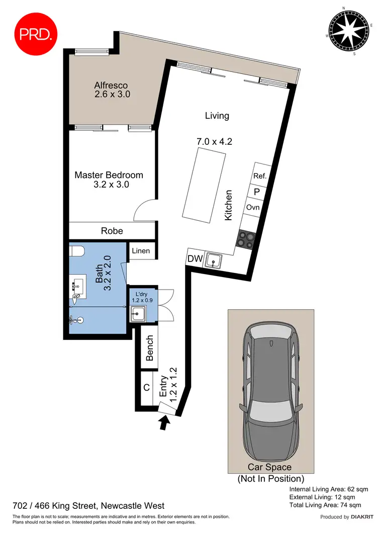 Floorplan of Homely apartment listing, 702/466 King Street, Newcastle West NSW 2302