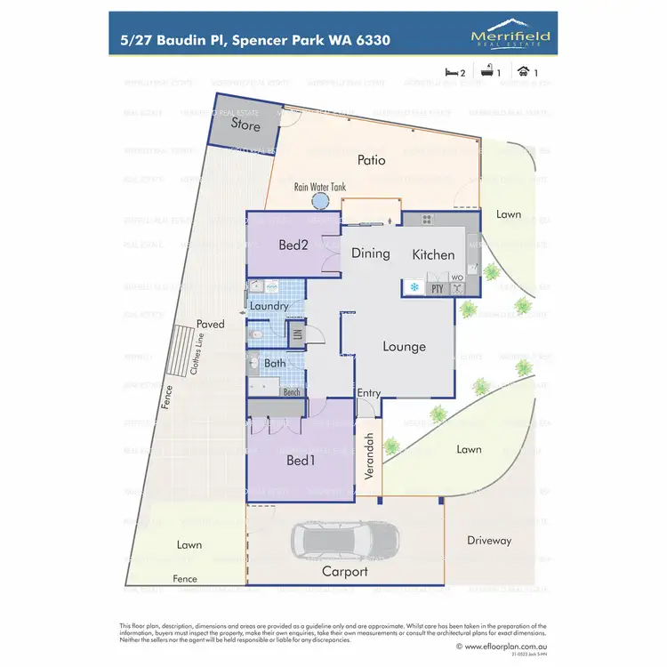 Floorplan of Homely unit listing, 5/27 Baudin Place, Spencer Park WA 6330
