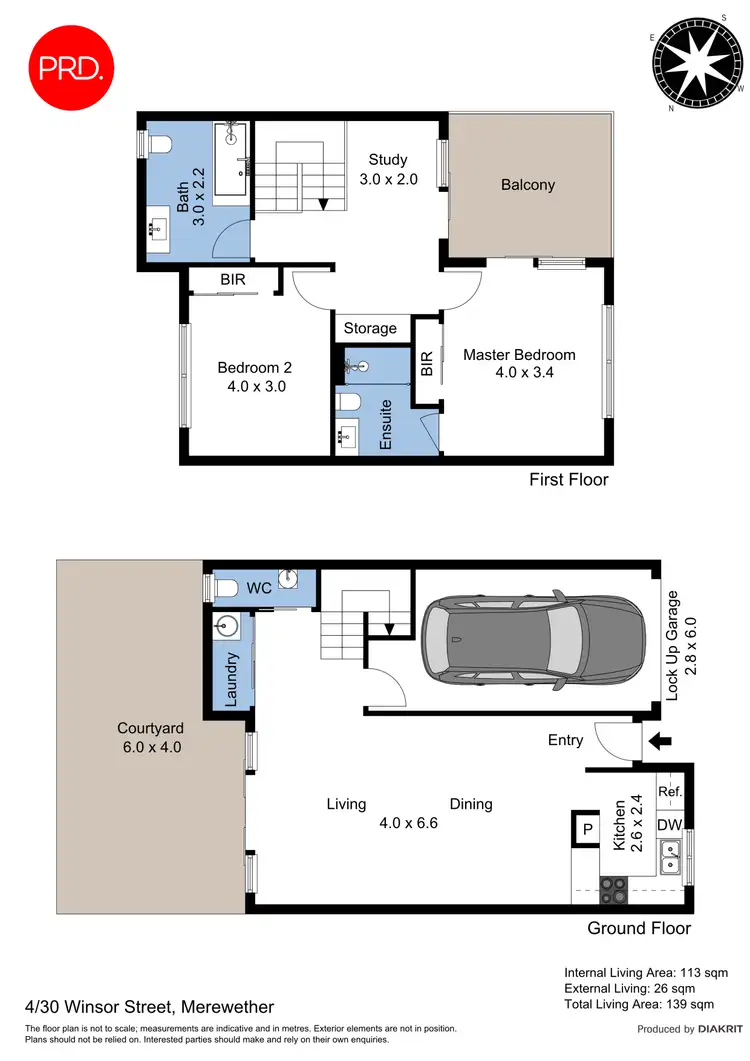 Floorplan of Homely townhouse listing, 4/30 Winsor Street, Merewether NSW 2291