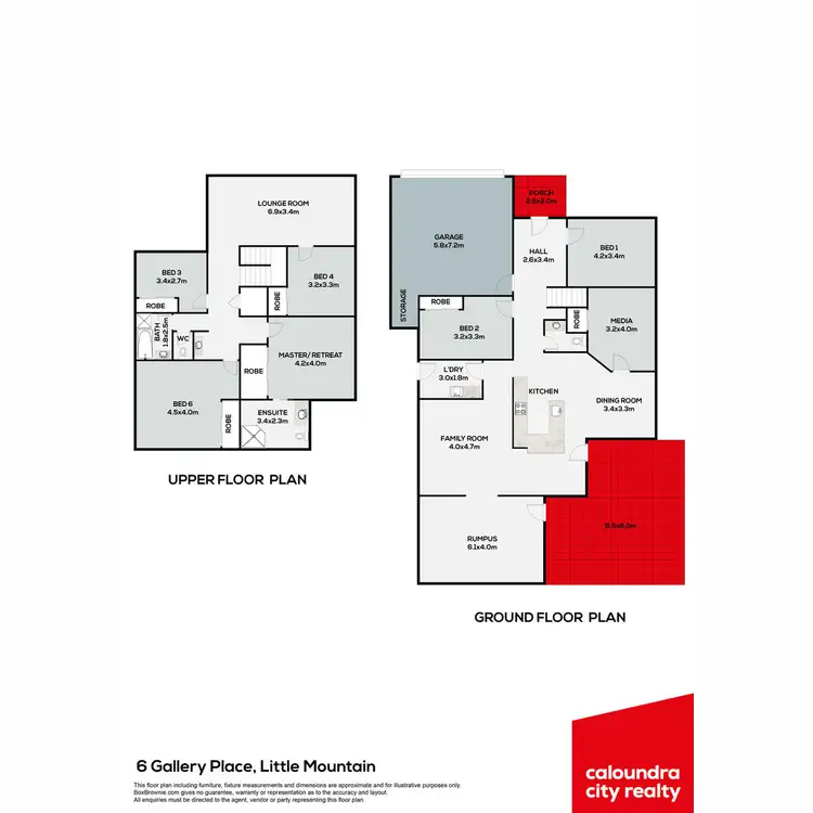 Floorplan of Homely house listing, 6 Gallery Place, Little Mountain QLD 4551
