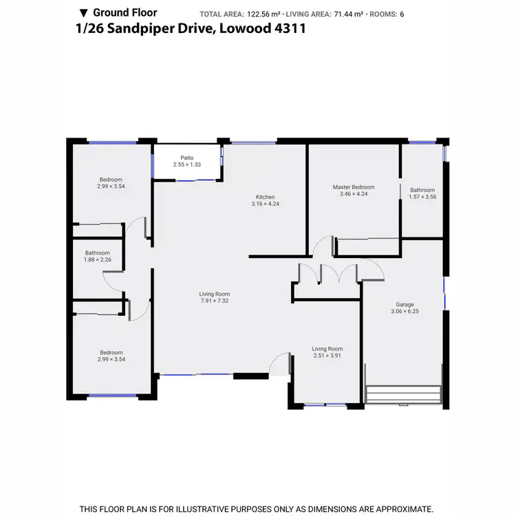 Floorplan of Homely unit listing, 1/26 Sandpiper Drive, Lowood QLD 4311