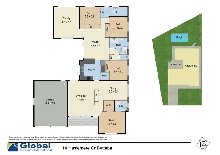 Floorplan of Homely house listing, 14 Haslemere Cr, Buttaba NSW 2283