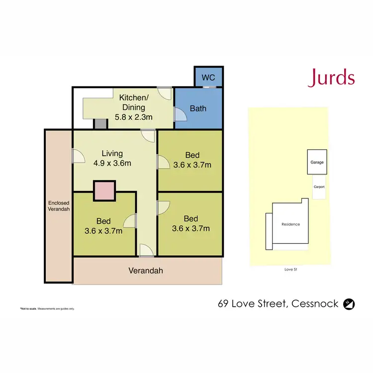 Floorplan of Homely house listing, 69 Love Street, Cessnock NSW 2325
