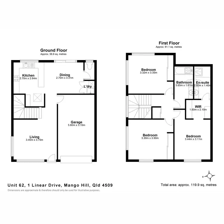 Floorplan of Homely townhouse listing, 62/1 Linear Drive, Mango Hill QLD 4509