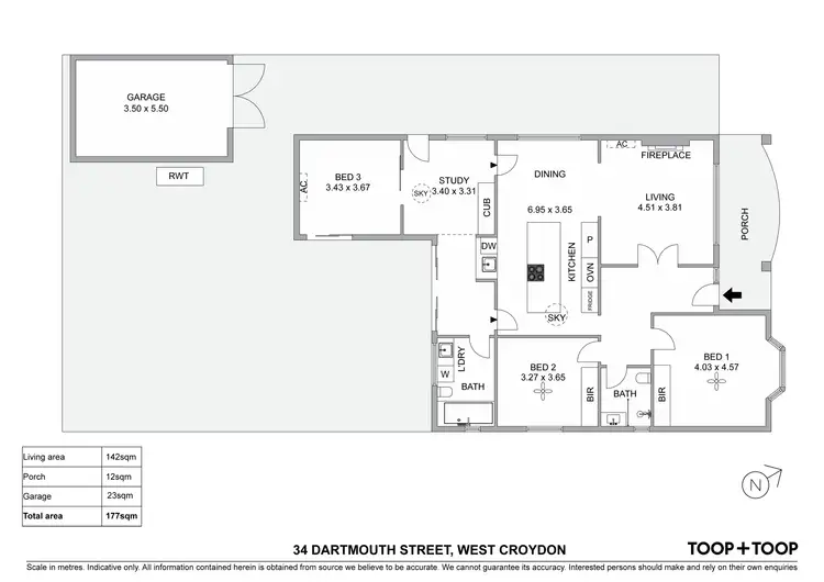 Floorplan of Homely house listing, 34 Dartmouth Street, West Croydon SA 5008