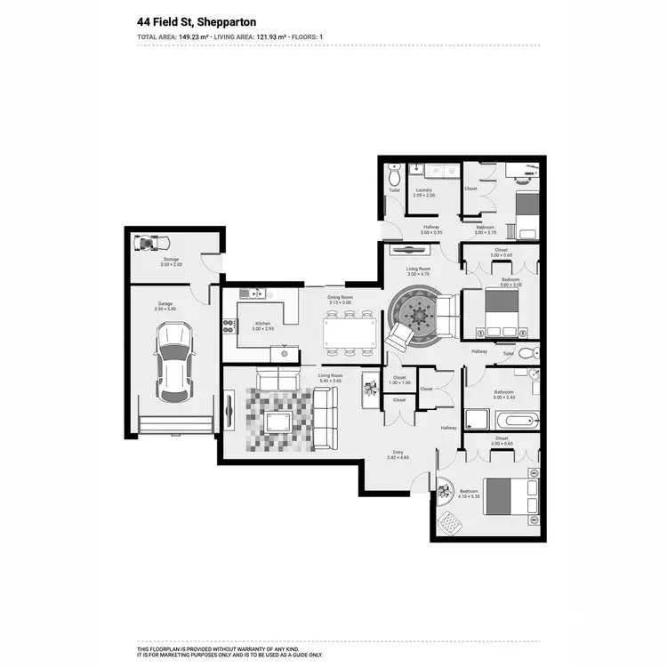 Floorplan of Homely house listing, 44 Field Street, Shepparton VIC 3630