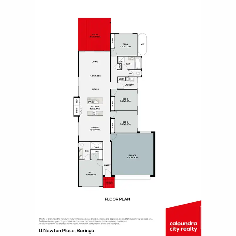 Floorplan of Homely house listing, 11 Newton Place, Baringa QLD 4551