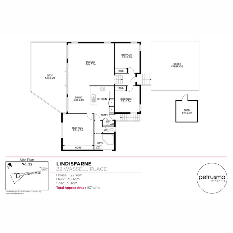 Floorplan of Homely house listing, 22 Wassell Place, Lindisfarne TAS 7015