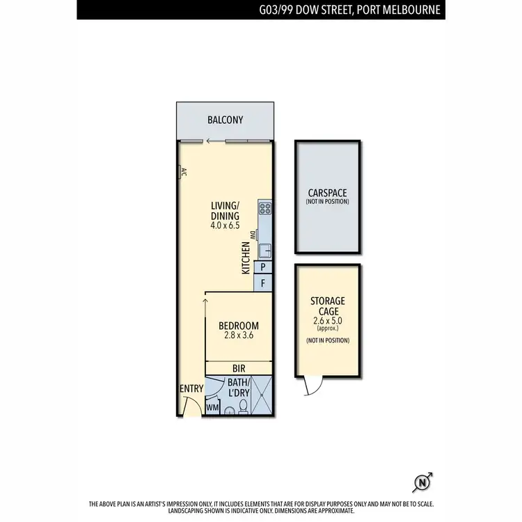 Floorplan of Homely apartment listing, G03/99 Dow Street, Port Melbourne VIC 3207