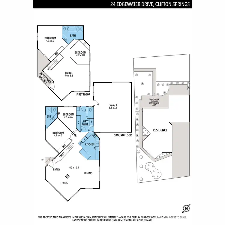 Floorplan of Homely house listing, 24 Edgewater Drive, Clifton Springs VIC 3222