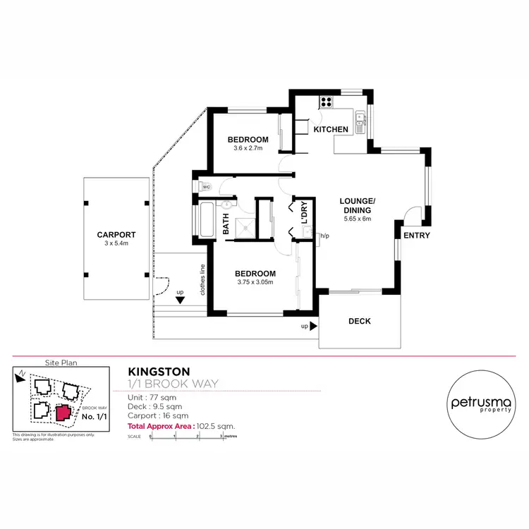 Floorplan of Homely unit listing, 1/1 Brook Way, Kingston TAS 7050
