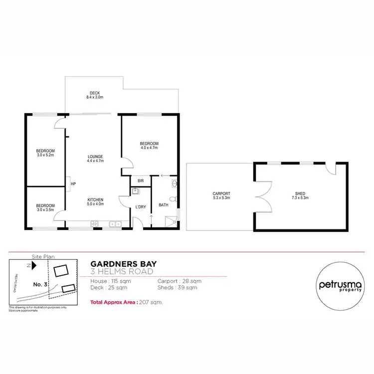 Floorplan of Homely house listing, 3 Helms Road, Gardners Bay TAS 7112