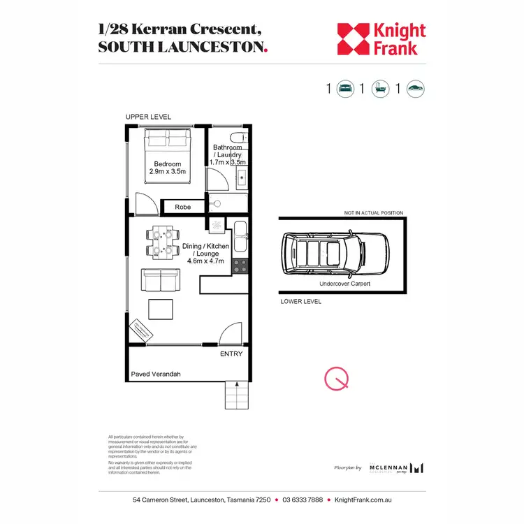 Floorplan of Homely apartment listing, 1/28 Kerran Crescent, South Launceston TAS 7249