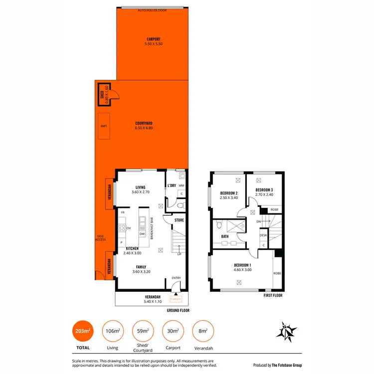 Floorplan of Homely townhouse listing, 1 Kenmair Street, Mansfield Park SA 5012