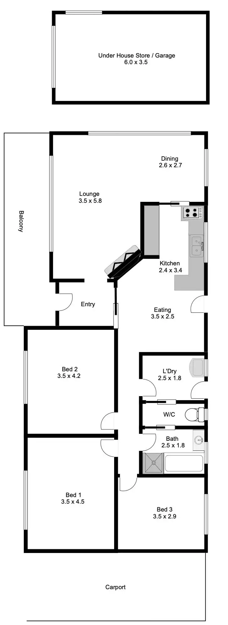 Floorplan of Homely house listing, 1 Matthew Place, Port Lincoln SA 5606