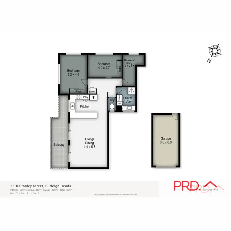 Floorplan of Homely unit listing, 1/10 Stanley Street, Burleigh Heads QLD 4220
