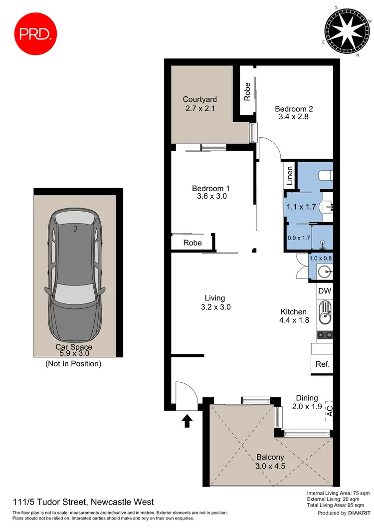 Floorplan of Homely apartment listing, 111/5 Tudor Street, Newcastle West NSW 2302