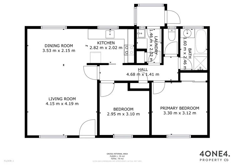 Floorplan of Homely unit listing, 3/7A Knoll Street, Glenorchy TAS 7010