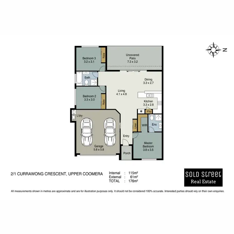 Floorplan of Homely semi-detached listing, 2/1 Currawong Crescent, Upper Coomera QLD 4209