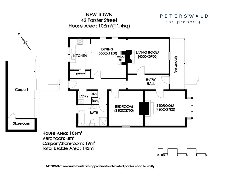 Floorplan of Homely villa listing, 42 Forster Street, New Town TAS 7008