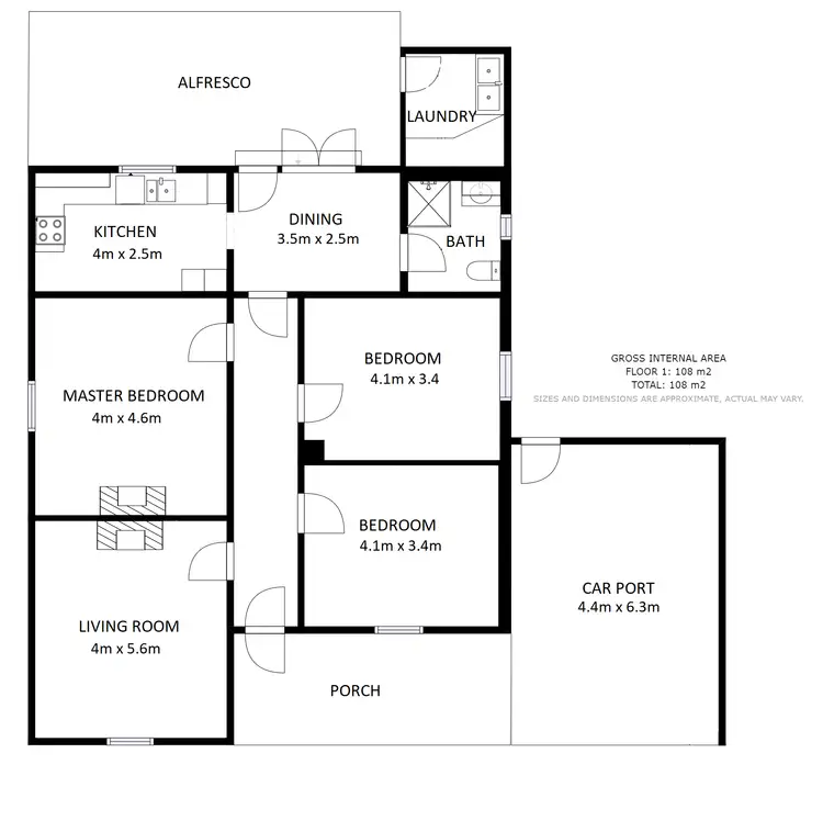 Floorplan of Homely house listing, 1/266 Beechworth Road, Wodonga VIC 3690