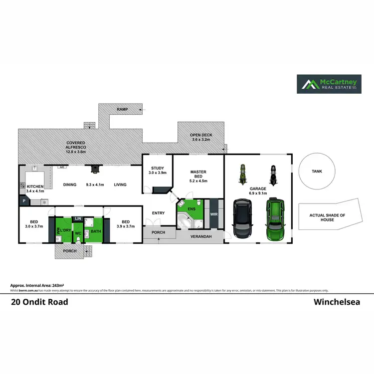 Floorplan of Homely house listing, 20 Ondit Road, Winchelsea VIC 3241