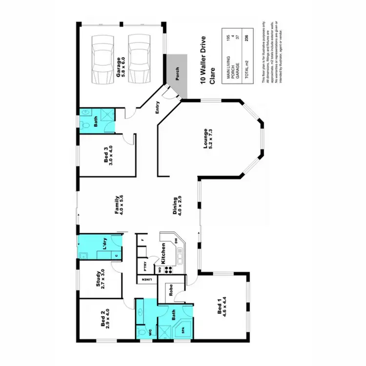 Floorplan of Homely house listing, 10 Waller Drive, Clare SA 5453