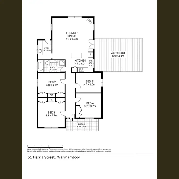 Floorplan of Homely house listing, 1/61 Harris Street, Warrnambool VIC 3280