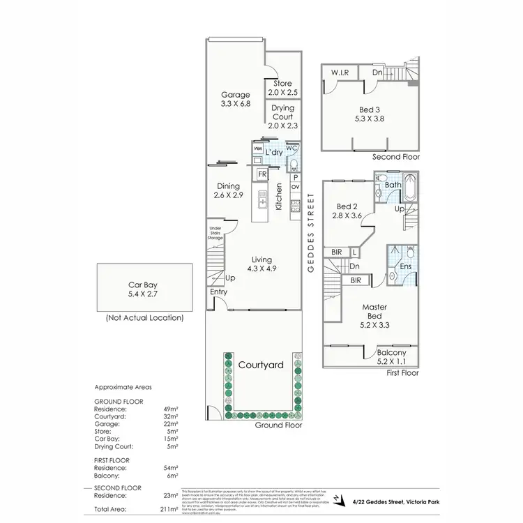 Floorplan of Homely townhouse listing, 4/22 Geddes Street, Victoria Park WA 6100