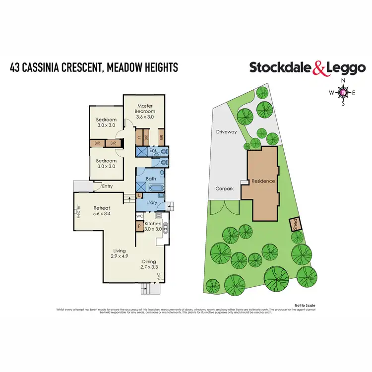 Floorplan of Homely house listing, 43 Cassinia Crescent, Meadow Heights VIC 3048