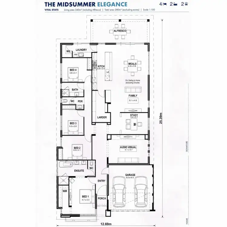 Floorplan of Homely house listing, 10 Midsummer Avenue, Jindalee WA 6036