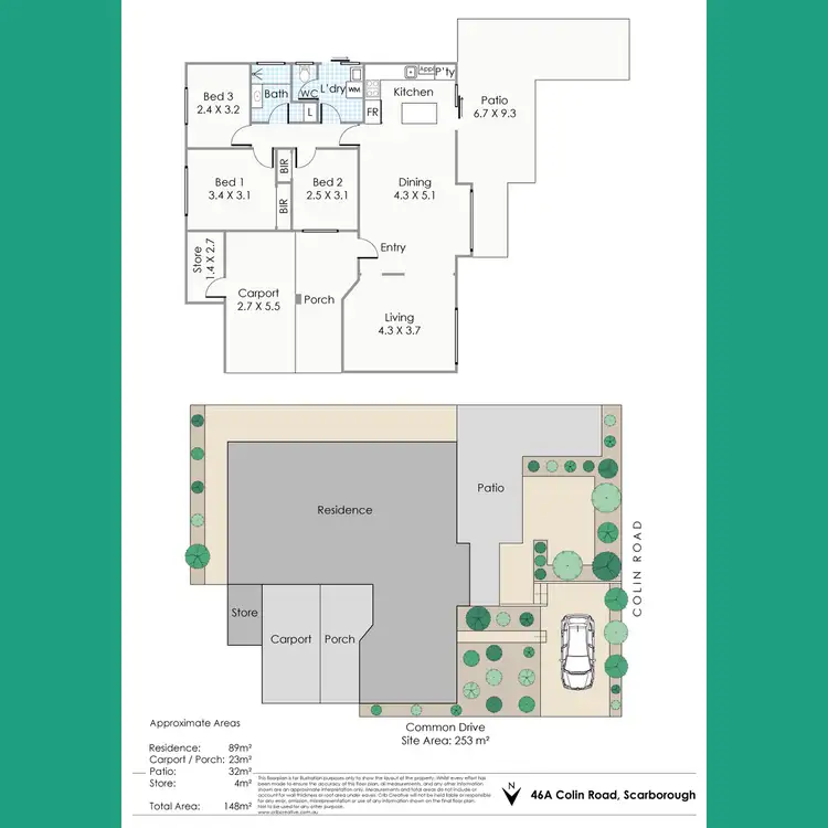 Floorplan of Homely villa listing, 46a Colin Road, Scarborough WA 6019