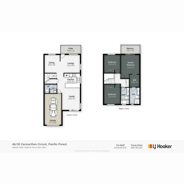 Floorplan of Homely townhouse listing, 46/30 Carmarthen Circuit, Pacific Pines QLD 4211
