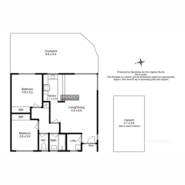 Floorplan of Homely unit listing, 2/7 Bathurst Street, Upper Burnie TAS 7320