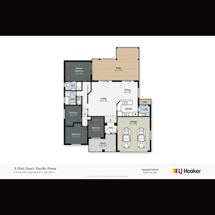 Floorplan of Homely house listing, 3 Flint Court, Pacific Pines QLD 4211