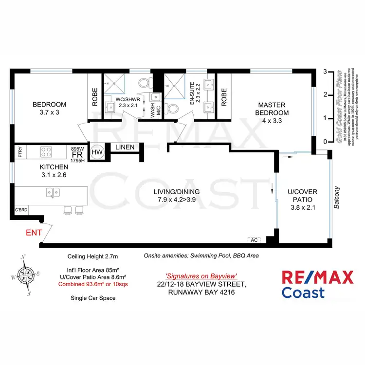 Floorplan of Homely apartment listing, 22/12-18 Bayview Street, Runaway Bay QLD 4216