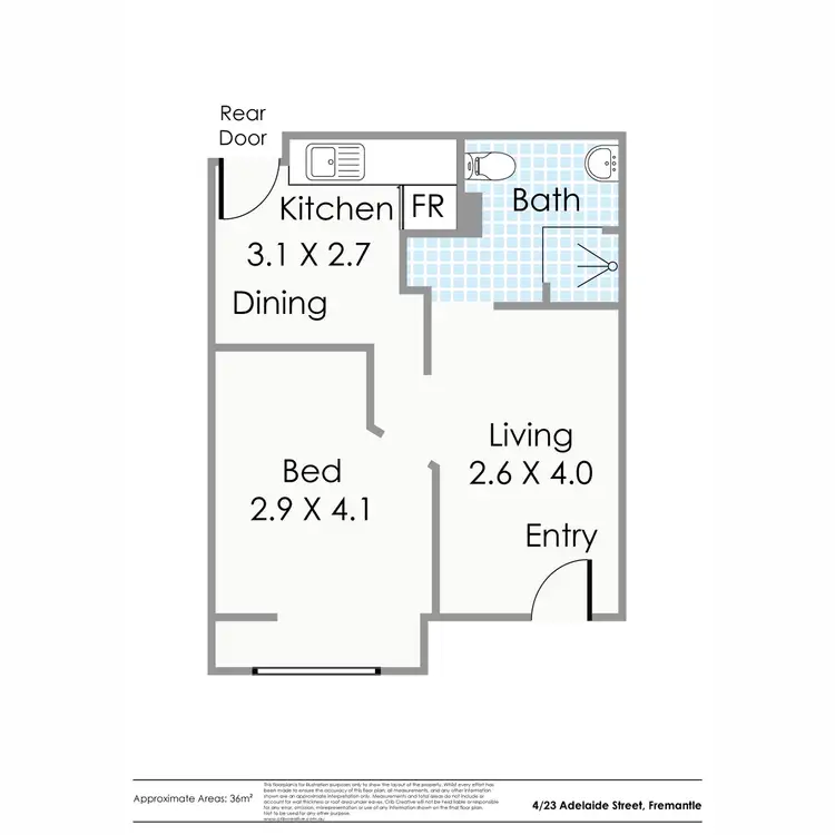 Floorplan of Homely apartment listing, 4/23 Adelaide Street, Fremantle WA 6160