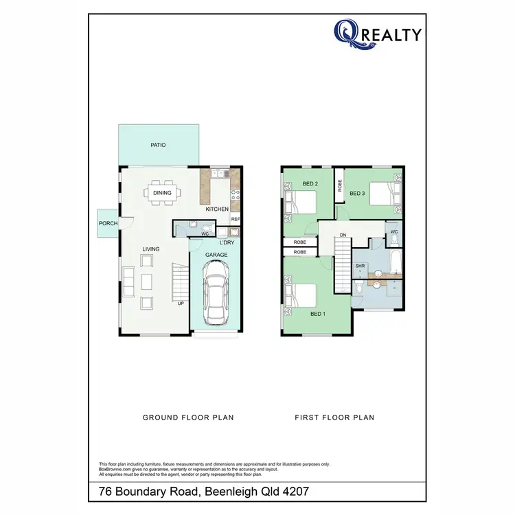 Floorplan of Homely townhouse listing, 1/76 Boundary Street, Beenleigh QLD 4207