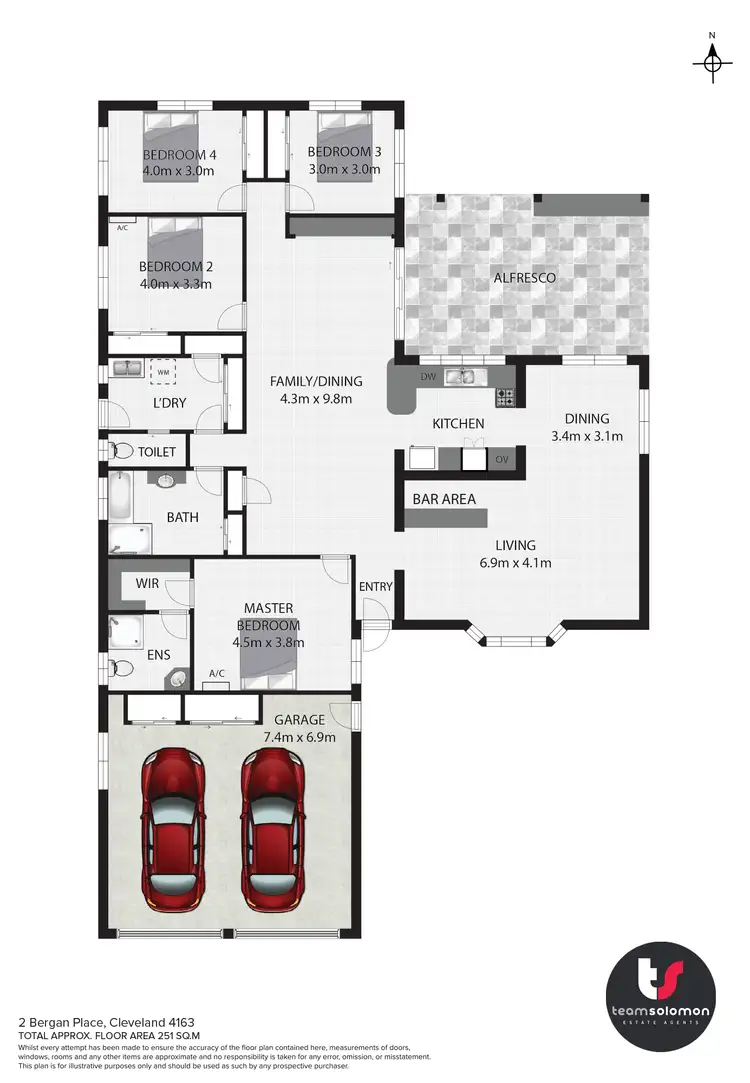 Floorplan of Homely house listing, 2 Bergan Place, Cleveland QLD 4163