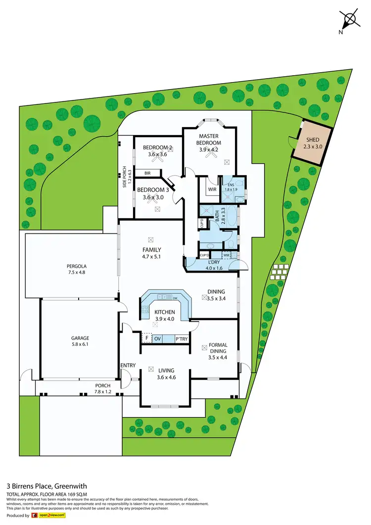 Floorplan of Homely house listing, 3 Birrens Place, Greenwith SA 5125