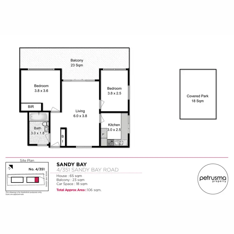 Floorplan of Homely unit listing, 4/351 Sandy Bay Road, Sandy Bay TAS 7005