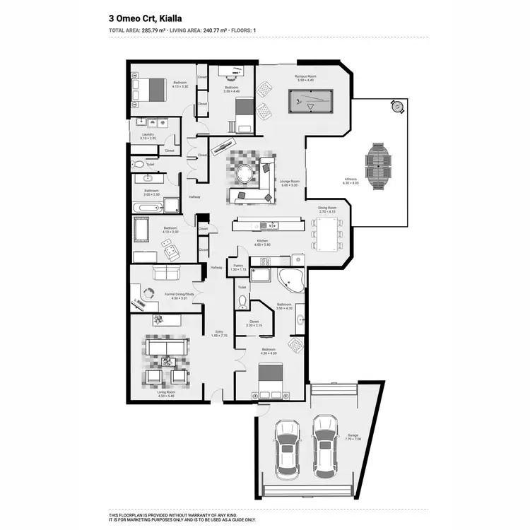 Floorplan of Homely house listing, 3 Omeo Court, Kialla VIC 3631