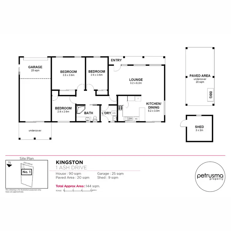Floorplan of Homely house listing, 1 Ash Drive, Kingston TAS 7050