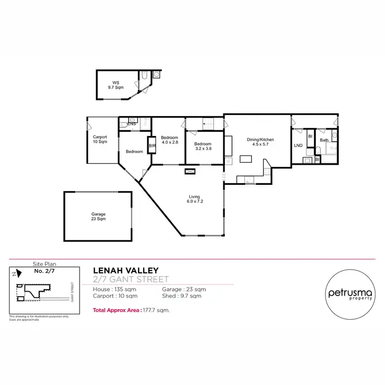 Floorplan of Homely unit listing, 2/7 Gant Street, Lenah Valley TAS 7008