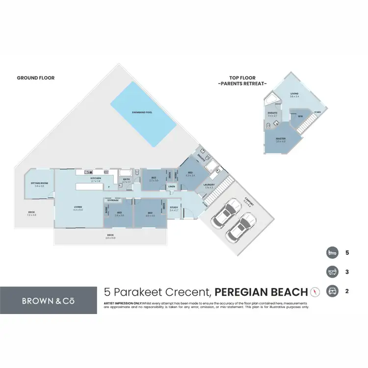 Floorplan of Homely house listing, 5 Parakeet Crescent, Peregian Beach QLD 4573