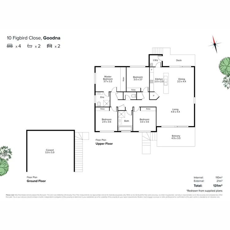 Floorplan of Homely house listing, 10 Figbird Close, Goodna QLD 4300
