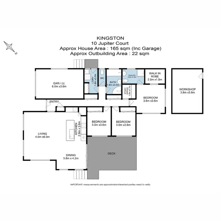 Floorplan of Homely house listing, 10 Jupiter Court, Kingston TAS 7050
